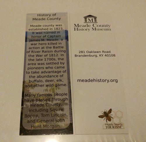 Meade County History Museum bookmark